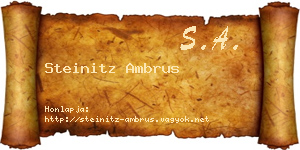 Steinitz Ambrus névjegykártya